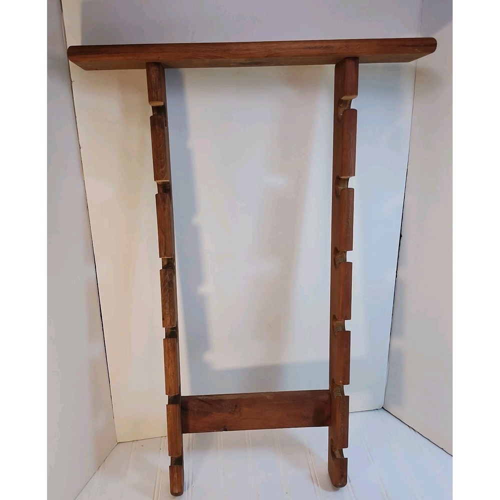 Vintage Wood Hat Rack for Baseball Caps Wall Mounted Storage Brown Wood 12 Slots